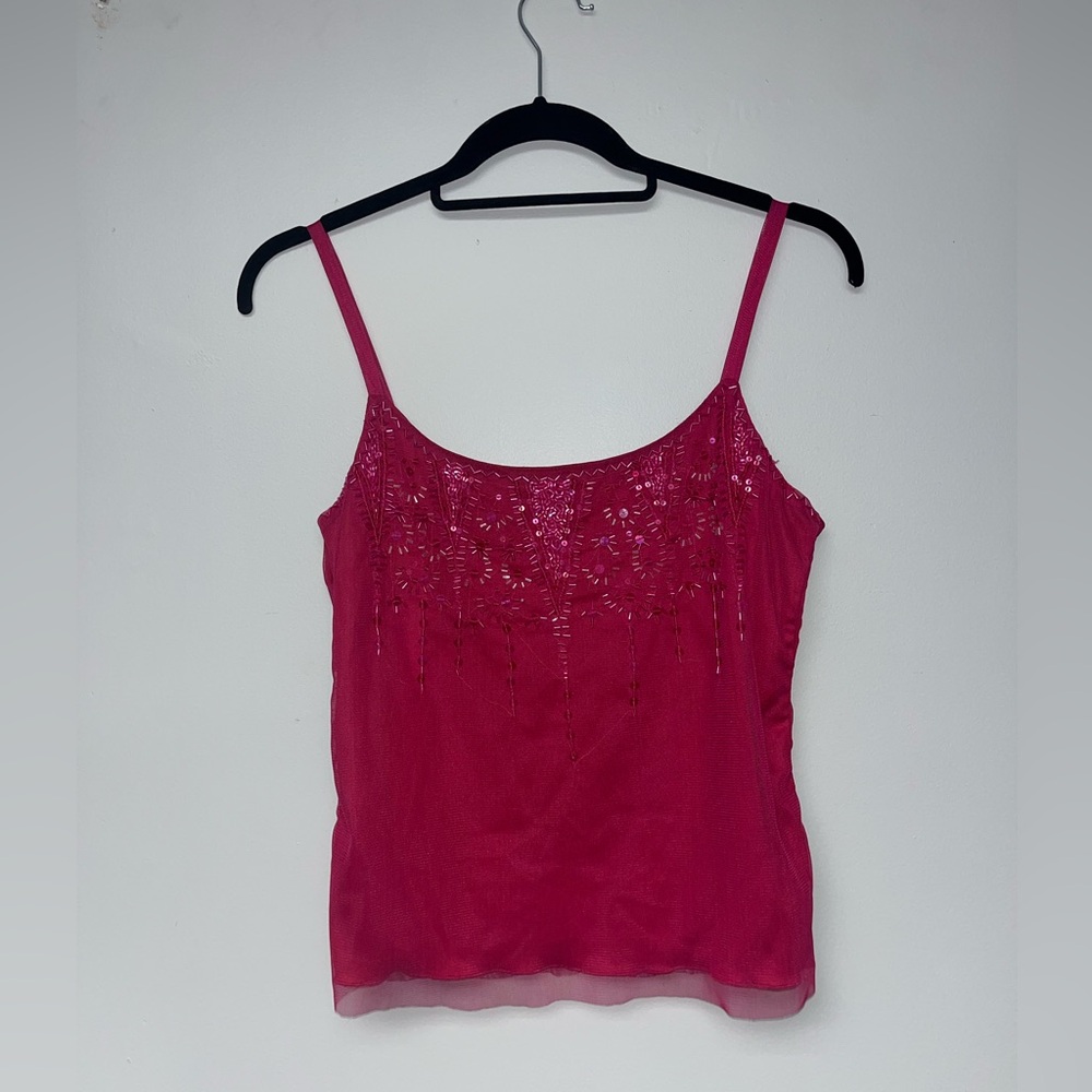 Massini Vintage Sequin/beaded Pink Tank
